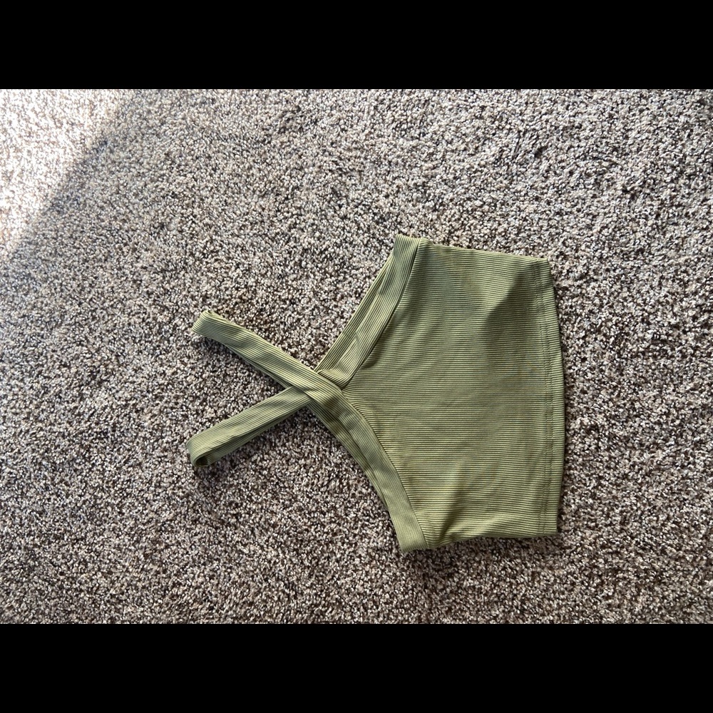 green shein crop halter top